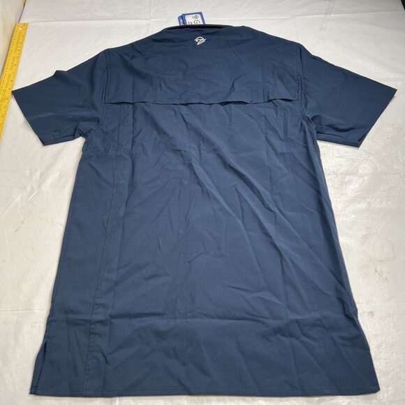 Gillz Men's Fishing Shirt Deep Sea Woven Navy Blue SMALL Stretch SPF - Picture 7 of 7